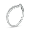 Thumbnail Image 3 of Previously Owned - 1/6 CT. T.W. Baguette and Round Diamond Chevron Anniversary Band in 14K White Gold