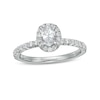 Thumbnail Image 1 of Previously Owned - 1 CT. T.W. Oval Diamond Frame Engagement Ring in 14K White Gold (I/I2)