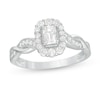 Thumbnail Image 1 of Previously Owned - 3/4 CT. T.W. Emerald-Cut Diamond Frame Twist Shank Vintage-Style Engagement Ring in 10K White Gold
