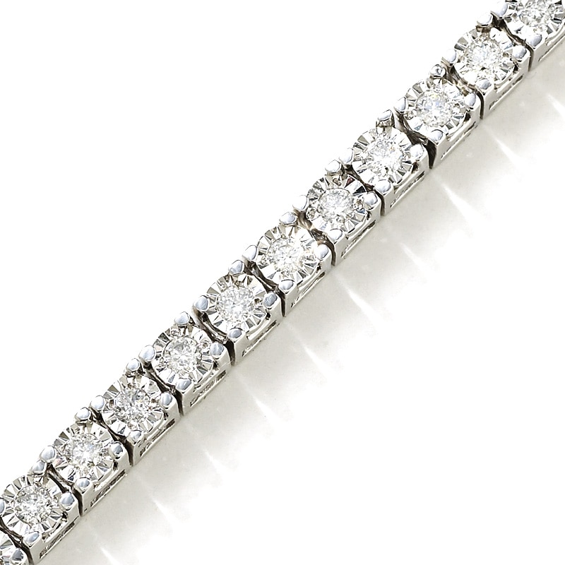 Main Image 1 of Previously Owned - 1-1/2 CT. T.W. Diamond Tennis Bracelet in Sterling Silver