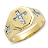 Thumbnail Image 1 of Previously Owned - 1/7 CT. T.W. Diamond Cross Ring in 10K Gold