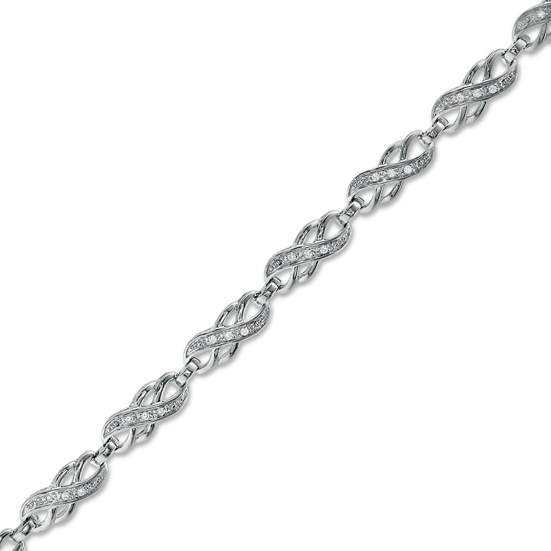 Previously Owned - Diamond Accent Double Infinity Bracelet in Sterling Silver