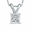 Thumbnail Image 1 of Previously Owned - 1/2 CT. Princess-Cut Diamond Solitaire Pendant in Platinum