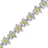 Thumbnail Image 1 of Previously Owned - Peridot Flower Bracelet in Sterling Silver