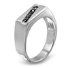 Thumbnail Image 2 of Previously Owned - Men's 1/4 CT. T.W. Black Diamond Slant Band in 10K White Gold