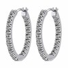 Thumbnail Image 1 of Previously Owned - White Topaz Inside-Out Hoop Earrings in Sterling Silver