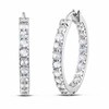 Thumbnail Image 1 of Previously Owned - Lab-Created White Sapphire Inside-Out Hoop Earrings in Sterling Silver