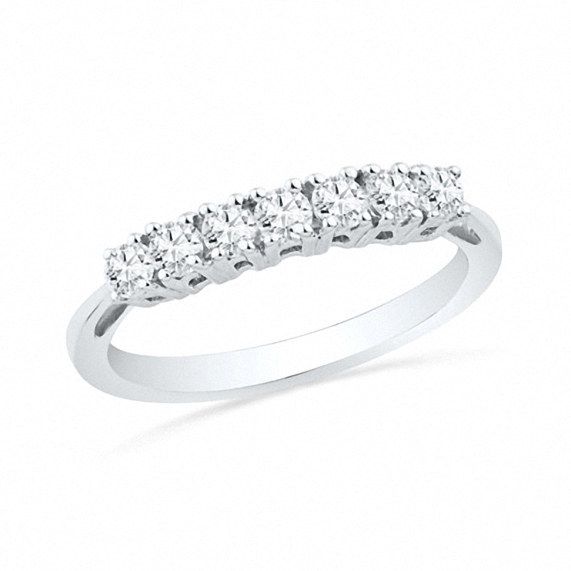 Main Image 1 of Previously Owned - 1/3 CT. T.W. Diamond Seven Stone Band in 10K White Gold