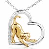 Thumbnail Image 1 of Previously Owned - 1/10 CT. T.W. Diamond Dog in Heart Pendant in Sterling Silver and 10K Gold Plate