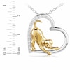 Thumbnail Image 3 of Previously Owned - 1/10 CT. T.W. Diamond Dog in Heart Pendant in Sterling Silver and 10K Gold Plate