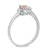 Thumbnail Image 1 of Previously Owned - Oval Morganite and Diamond Accent Ring in 10K White Gold