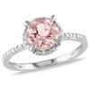 Thumbnail Image 1 of Previously Owned - 7.0mm Morganite and Diamond Accent Frame Engagement Ring in 10K White Gold