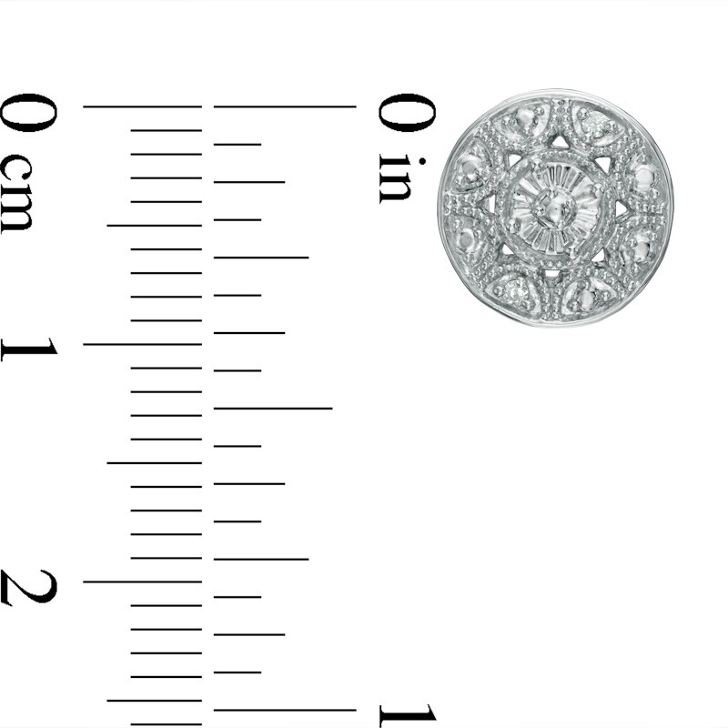 Main Image 2 of Previously Owned - Diamond Accent Vintage-Style Stud Earrings in Sterling Silver