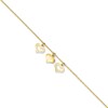 Thumbnail Image 1 of Previously Owned - Triple Heart Dangle Adjustable Anklet in 14K Gold - 10"