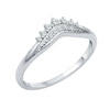 Thumbnail Image 2 of Previously Owned - 1/8 CT. T.W. Diamond Double Row Contour Tiara Anniversary Band in 10K White Gold