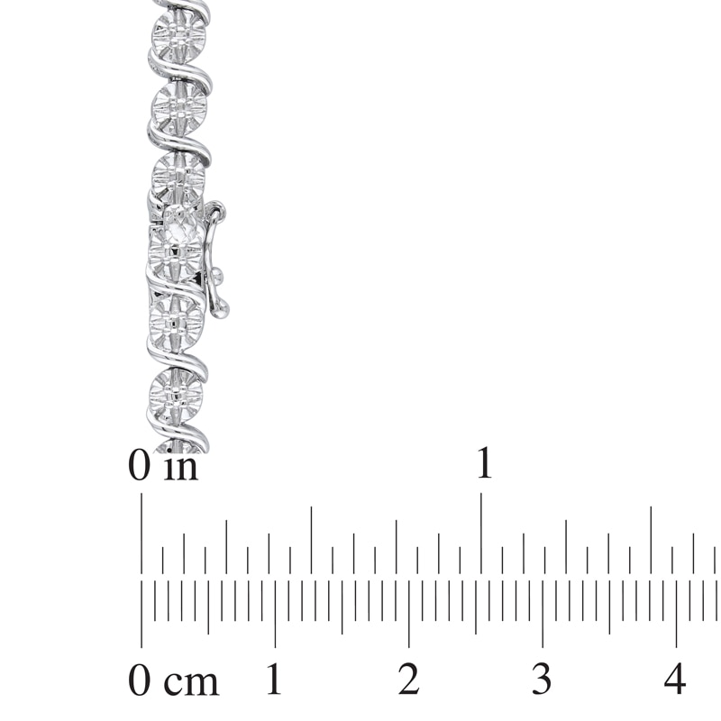 Main Image 2 of Previously Owned - 1/2 CT. T.W. Diamond "S" Tennis Necklace in Sterling Silver - 17"