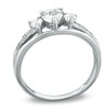Thumbnail Image 2 of Previously Owned - Heart-Shaped White Topaz and Diamond Accent Three Stone Promise Ring in 10K White Gold