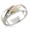 Thumbnail Image 1 of Previously Owned - 1/5 CT. T.W. Square-Cut Diamond Slant Wedding Band in 14K Two-Tone Gold