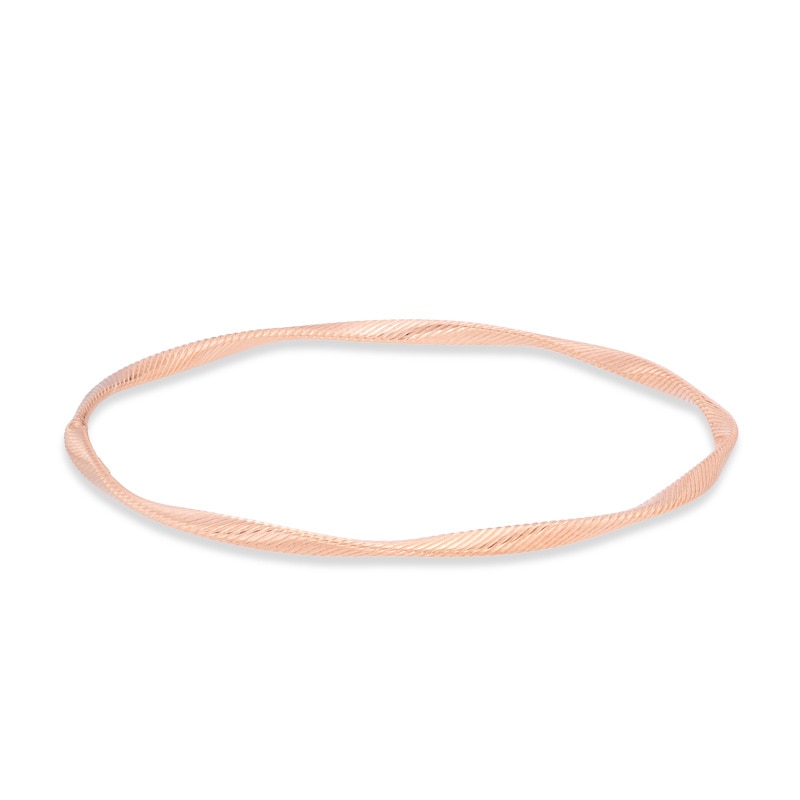 Main Image 1 of Previously Owned - Textured Twist Bangle in 14K Rose Gold - 8"