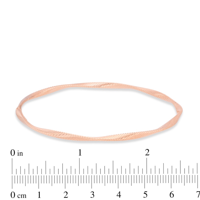 Main Image 2 of Previously Owned - Textured Twist Bangle in 14K Rose Gold - 8"