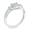 Thumbnail Image 2 of Previously Owned - 1/10 CT. T.W. Composite Diamond Square Three Stone Promise Ring in 10K White Gold