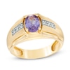 Thumbnail Image 1 of Previously Owned - Men's Oval Alexandrite and Diamond Accent Ring in 10K Gold