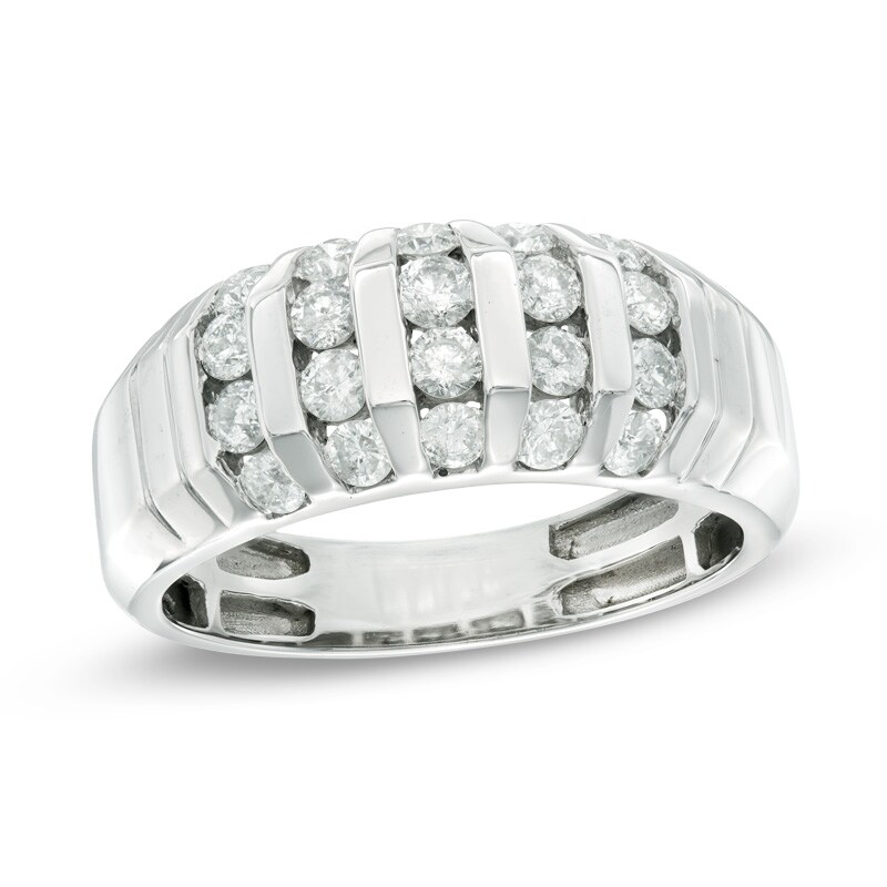 Main Image 1 of Previously Owned - 1 CT. T.W. Diamond Dome Anniversary Band in 10K White Gold