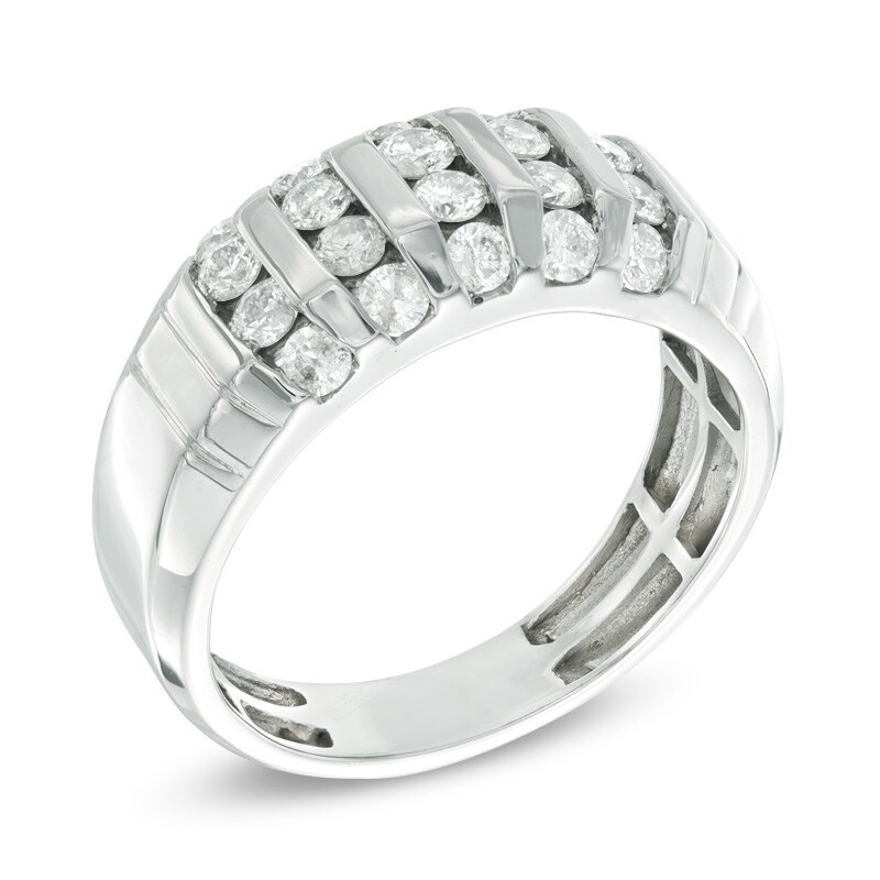 Main Image 2 of Previously Owned - 1 CT. T.W. Diamond Dome Anniversary Band in 10K White Gold