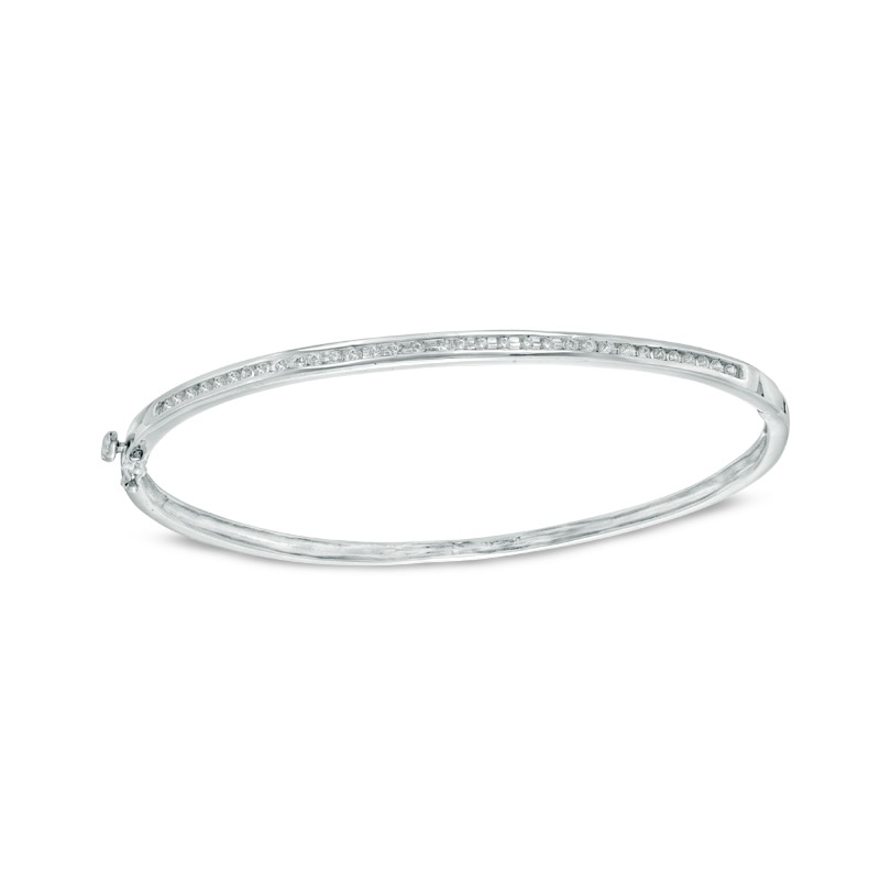 Main Image 1 of Previously Owned - 1/4 CT. T.W. Diamond Bangle in 10K White Gold