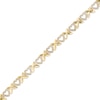 Thumbnail Image 1 of Previously Owned - Alternating "X" and Heart Bracelet in 10K Two-Tone Gold - 7.25"