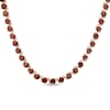 Thumbnail Image 1 of Previously Owned - 4.0mm Garnet Cascading Tennis Necklace in Sterling Silver with 18K Gold Plate