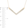 Thumbnail Image 2 of Previously Owned - 1/10 CT. T.W. Diamond Chevron Bar Necklace in Sterling Silver and 18K Gold Plate