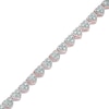 Thumbnail Image 1 of Previously Owned - 1/10 CT. T.W. Diamond Heart Bracelet in Sterling Silver and 18K Rose Gold Plate - 7.25"