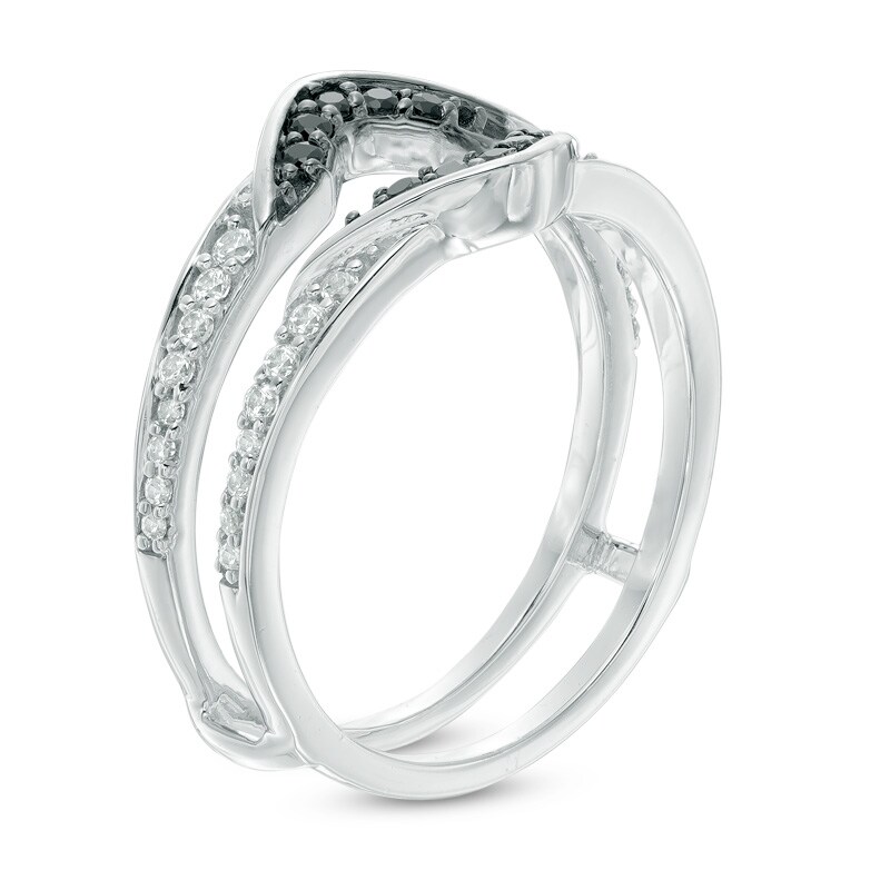 Previously Owned - 1/4 CT. T.W.  Black and White Diamond Solitaire Enhancer in 10K White Gold