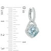 Thumbnail Image 2 of Previously Owned - Cushion-Cut Aquamarine and 1/3 CT. T.W. Diamond Frame Drop Earrings in 10K White Gold