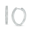 Thumbnail Image 1 of Previously Owned - 1/15 CT. T.W. Diamond Hoop Earrings in 10K White Gold