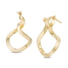 Thumbnail Image 1 of Previously Owned - Textured Abstract Hoop Earrings in 14K Gold