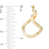 Thumbnail Image 2 of Previously Owned - Textured Abstract Hoop Earrings in 14K Gold