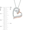 Thumbnail Image 2 of Previously Owned - Diamond Accent Tilted Heart Pendant in Sterling Silver and 10K Rose Gold