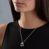 Thumbnail Image 3 of Previously Owned - Diamond Accent Tilted Heart Pendant in Sterling Silver and 10K Rose Gold