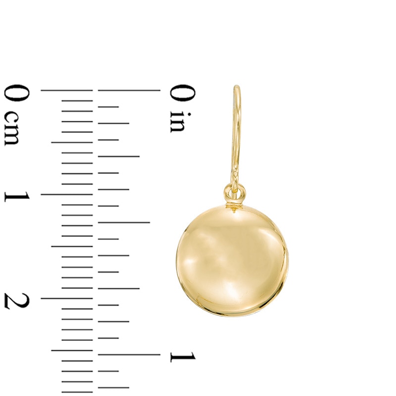 Main Image 2 of Previously Owned - Puffed Coin Drop Earrings in 14K Gold