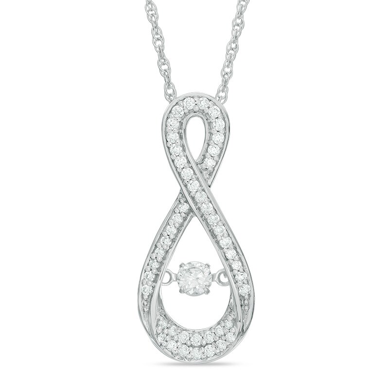 Previously Owned - 1/2 CT. T.W. Diamond Infinity Pendant in 10K White Gold