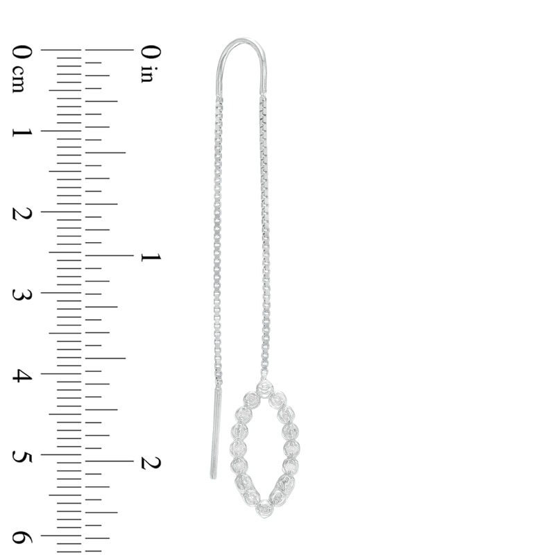 Main Image 2 of Previously Owned - 1/10 CT. T.W. Diamond Marquise Threader Earrings in Sterling Silver