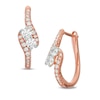 Thumbnail Image 1 of Previously Owned - Ever Us® 5/8 CT. T.W. Two-Stone Diamond Bypass Hoop Earrings in 14K Rose Gold