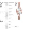 Thumbnail Image 2 of Previously Owned - Ever Us® 5/8 CT. T.W. Two-Stone Diamond Bypass Hoop Earrings in 14K Rose Gold