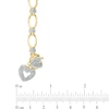 Thumbnail Image 3 of Previously Owned - Diamond Accent Oval Link with Heart Charm Bracelet in Sterling Silver with 14K Gold Plate - 7.25"