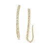 Thumbnail Image 1 of Previously Owned - 1/8 CT. T.W. Diamond Curved Bar Crawler Earrings in 10K Gold