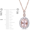 Thumbnail Image 2 of Previously Owned - Oval Morganite, White Topaz and Diamond Accent Frame Pendant in 14K Rose Gold