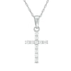 Thumbnail Image 1 of Previously Owned - 1/6 CT. T.W. Diamond Cross Pendant in 14K White Gold