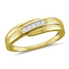 Thumbnail Image 0 of Previously Owned - Men's 1/4 CT. T.W. Square-Cut Diamond Comfort-Fit Bypass Wedding Band in 14K Gold